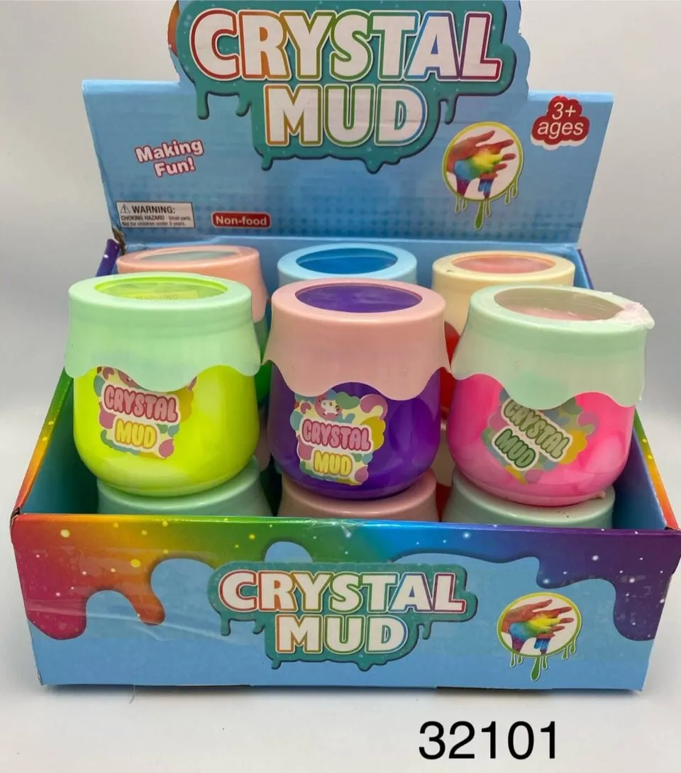 Masa plastyczna Crystal Mud w słoiczkach, zestaw 12 sztuk