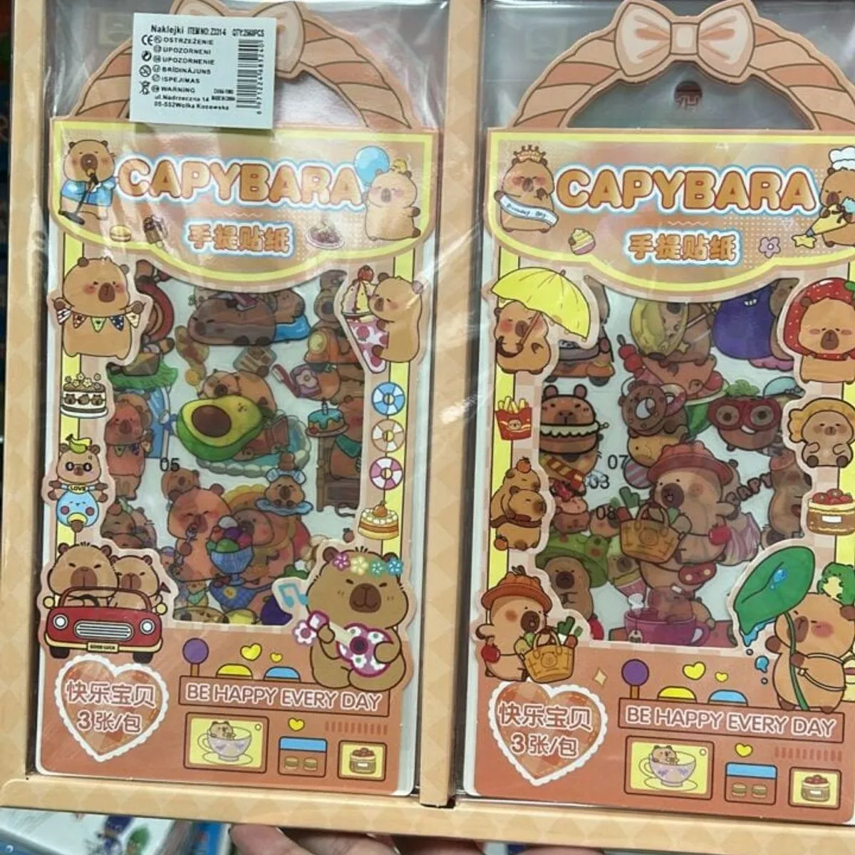 Naklejki Capybara - Zestaw Arkuszy w Torebce, 40 szt