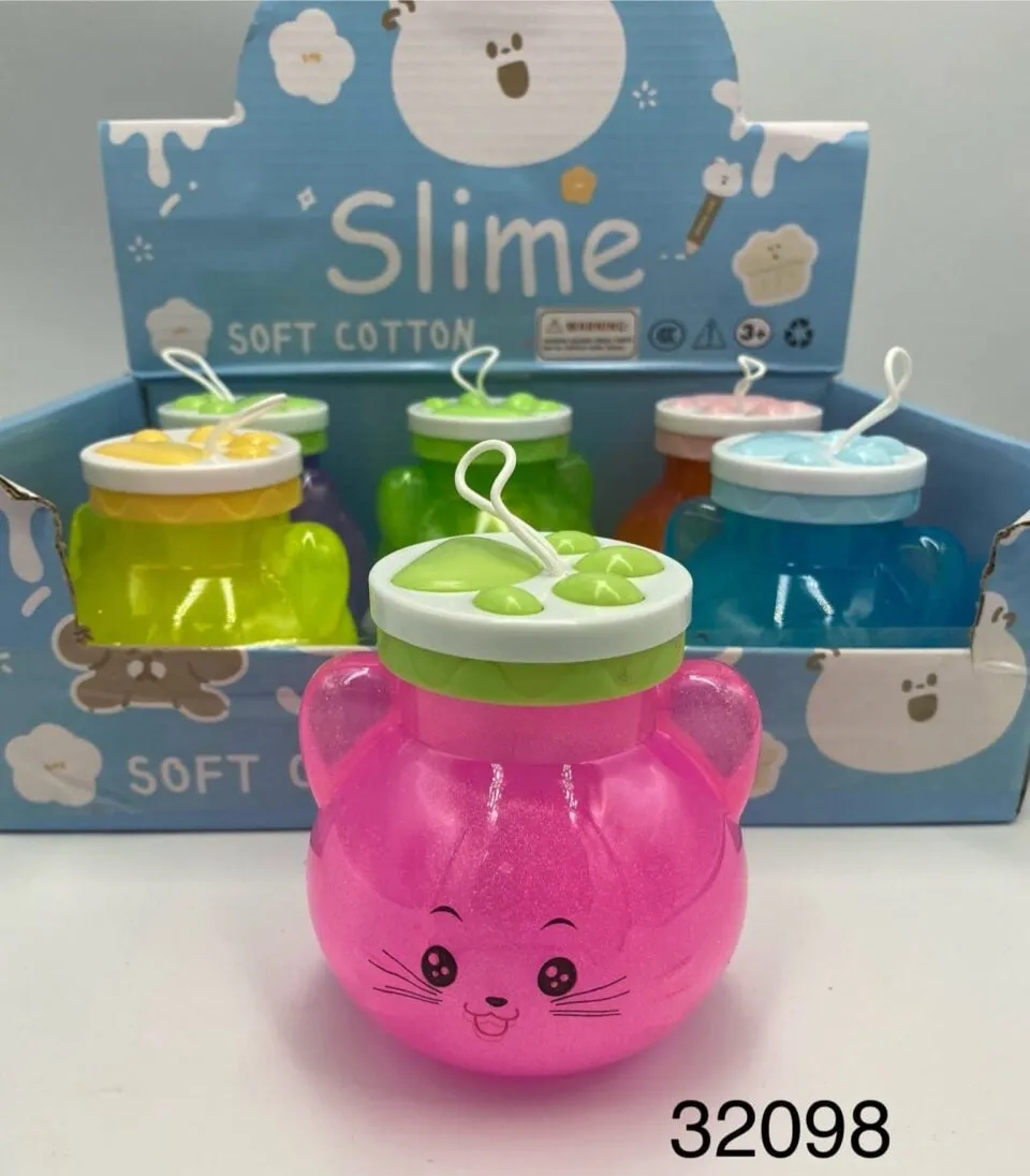 Crystal Mud Slime Kotek 12 szt - Masa Plastyczna z Brokatem