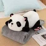 Maskotka Panda Pluszowa 2w1 z Kocem Szarym