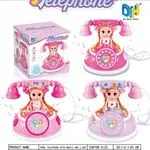 Zabawka Telefon Muzyczny z Lalką Światło i Dźwięk 15cm 12szt