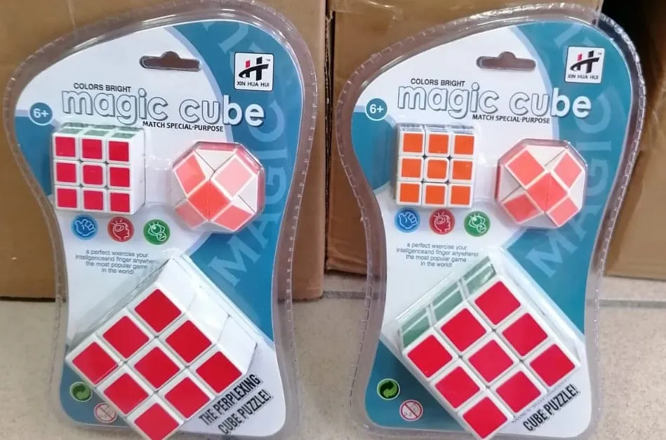 Zabawki Kostka Logiczna Magic Cube Zestaw 3w1, 12 szt.