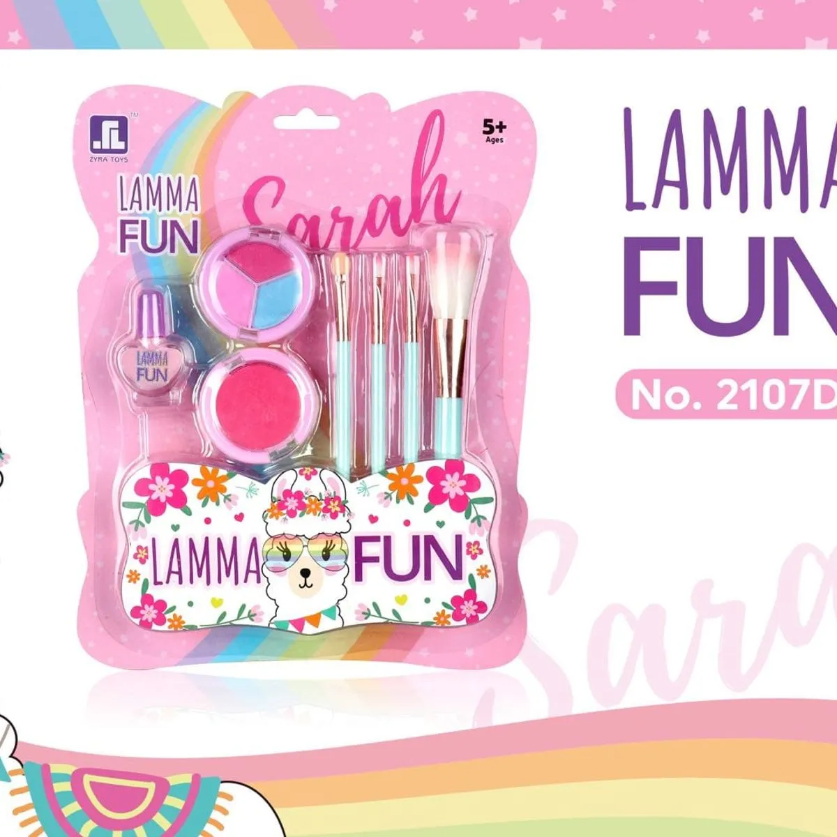 Zestaw Kosmetyczny Pretty The Girl Lamma Fun z pędzlami 5+