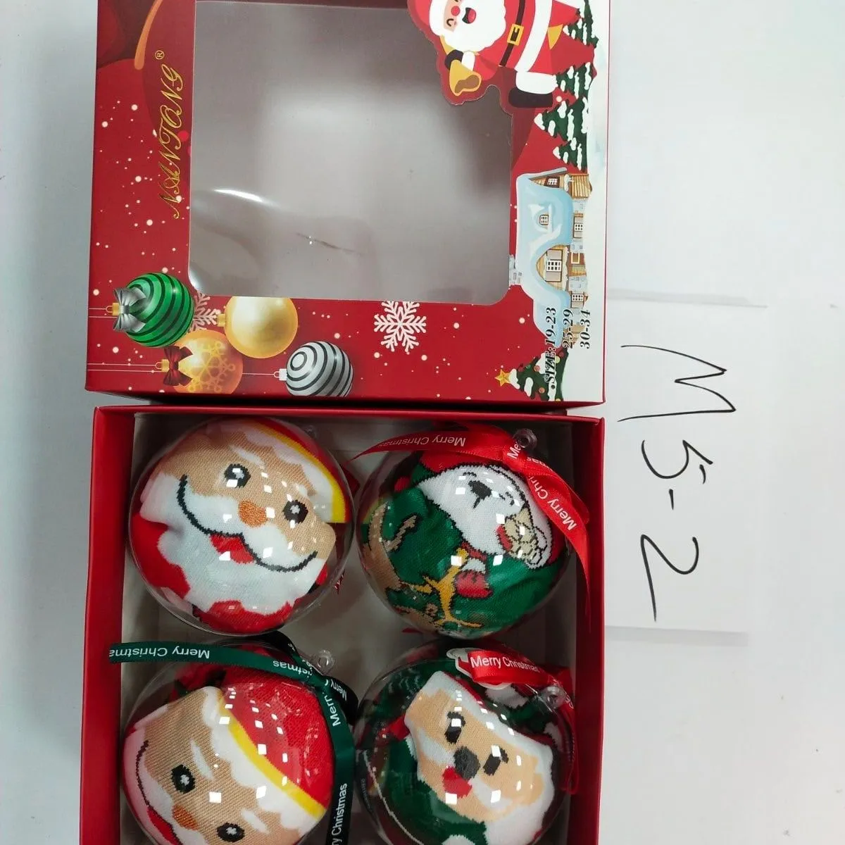 Zestaw Prezentowy 4 Bombki Świąteczne z Santa M