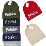 Czapki męskie beanie z napisem Polska, 5 kolorów