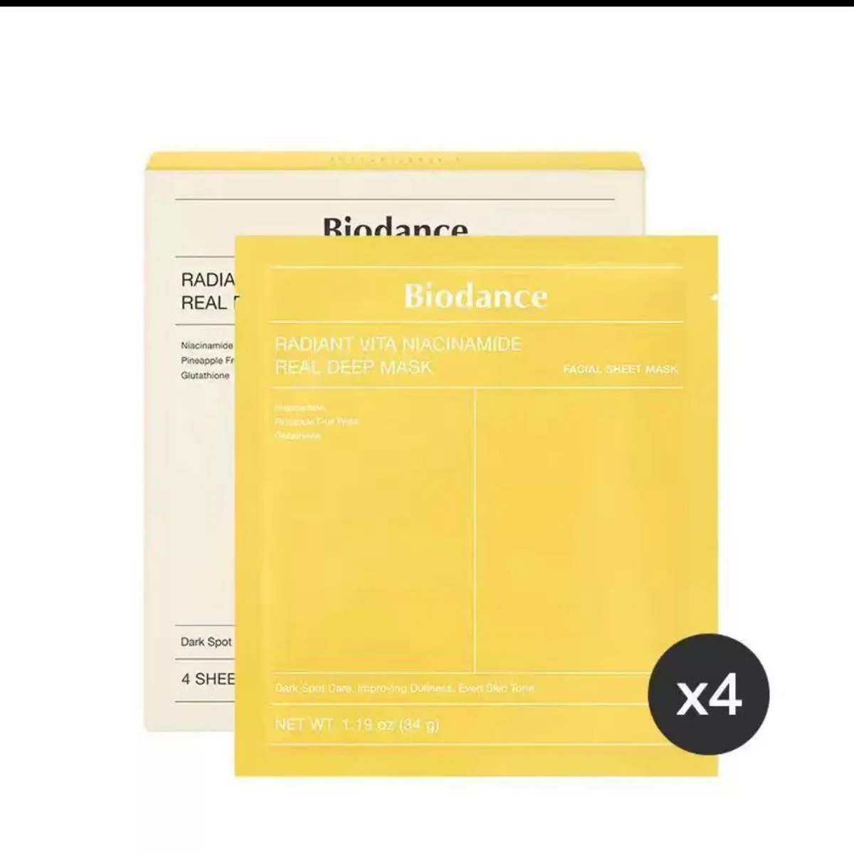 Kolagen Deel Mask Biodance Radiant Vita Niacynamide 4x1szt