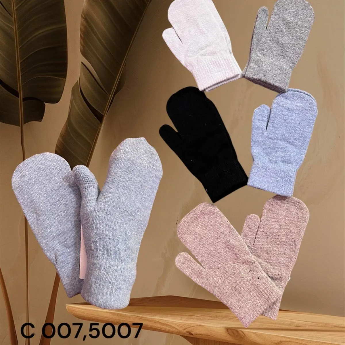 Rękawiczki damskie dzianinowe, 6 kolorów