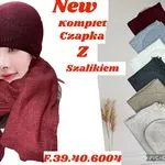 Komplet czapka i szalik damski wełna F39.40.6004
