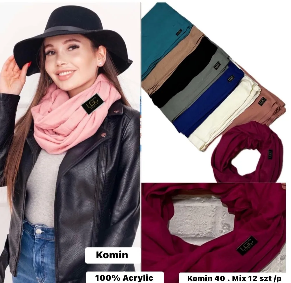 Komin Damski LG 100% Akryl Mix Rozmiarów