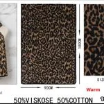 Szal damski leopard wzór 180x90cm 50% wiskoza 50% bawełna
