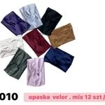 Opaski damskie welurowe mix 12 szt