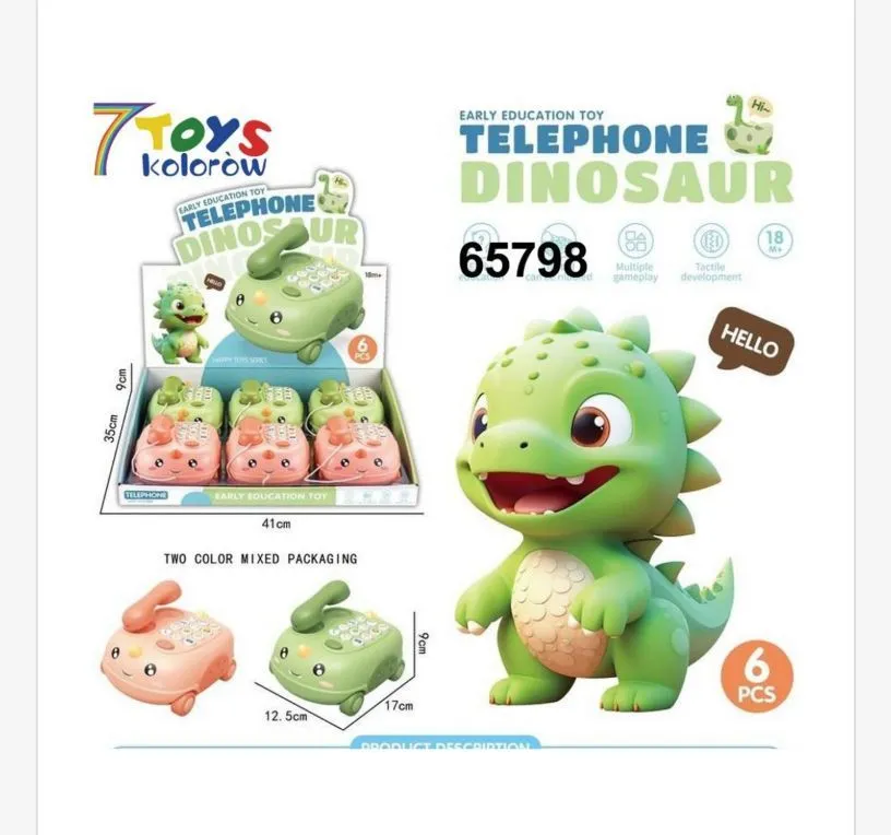 Zabawka Telefon Dinozaur 7Toys Kolorow, 12cm