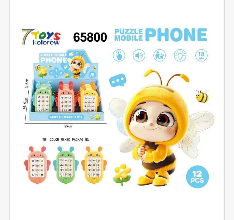 Zabawka Telefon Puzzle Mobile 6580 z pszczołą