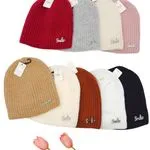 Czapki damskie beanie z napisem Smile, 8 kolorów