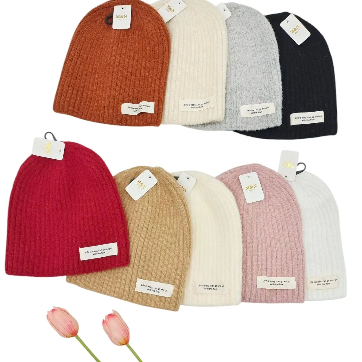 Czapki damskie beanie dzianinowe 12 kolorów