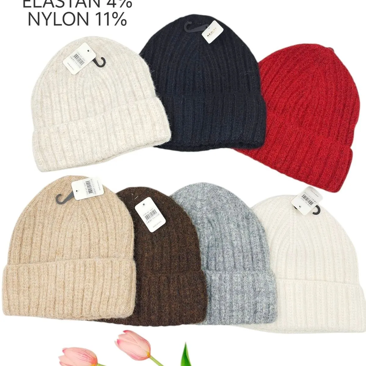Czapki damskie dzianinowe beanie,