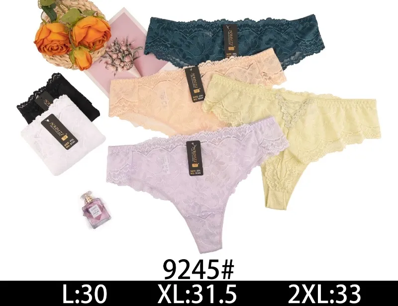 Majtki damskie koronkowe 5 szt. L:30 XL:31.5 2XL:33 9245#