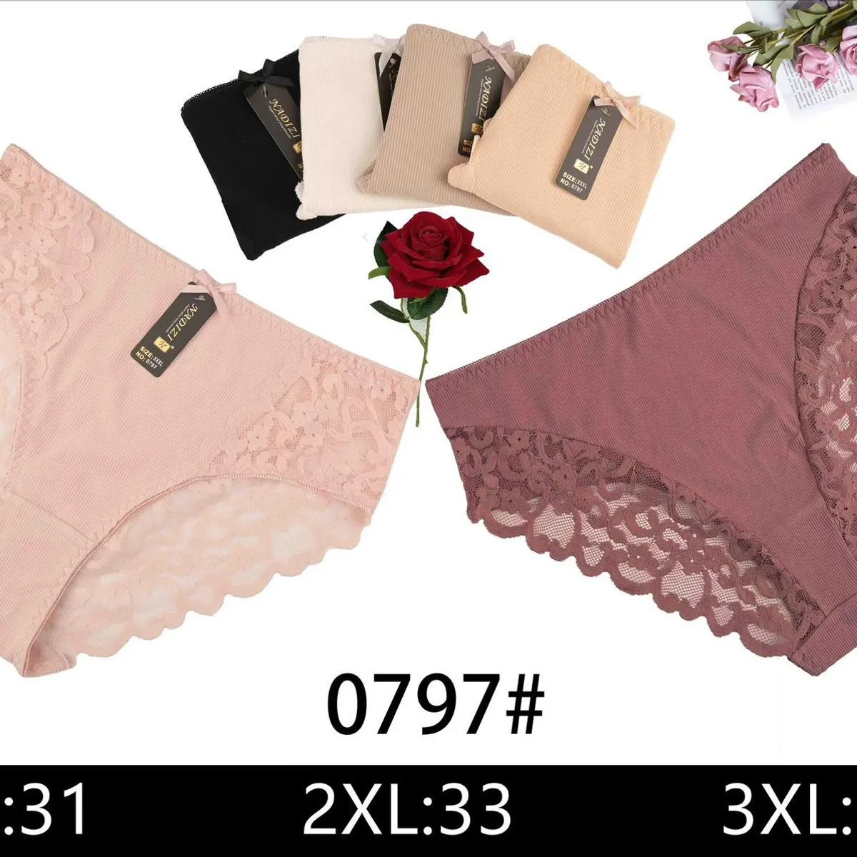 Majtki damskie koronkowe XL-3XL 0797#