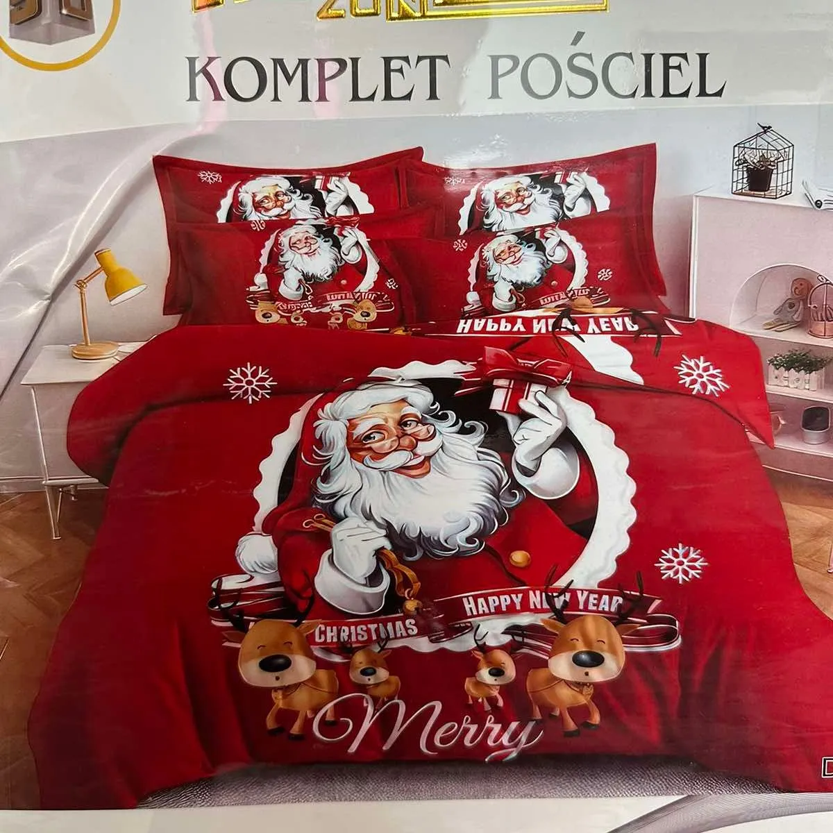 Komplet Pościel 200/220 3cz Milano Nu Świąteczny