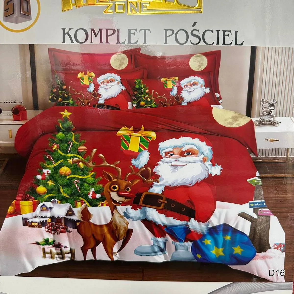 Komplet Pościel 200/220 3cz Milanozano świąteczny