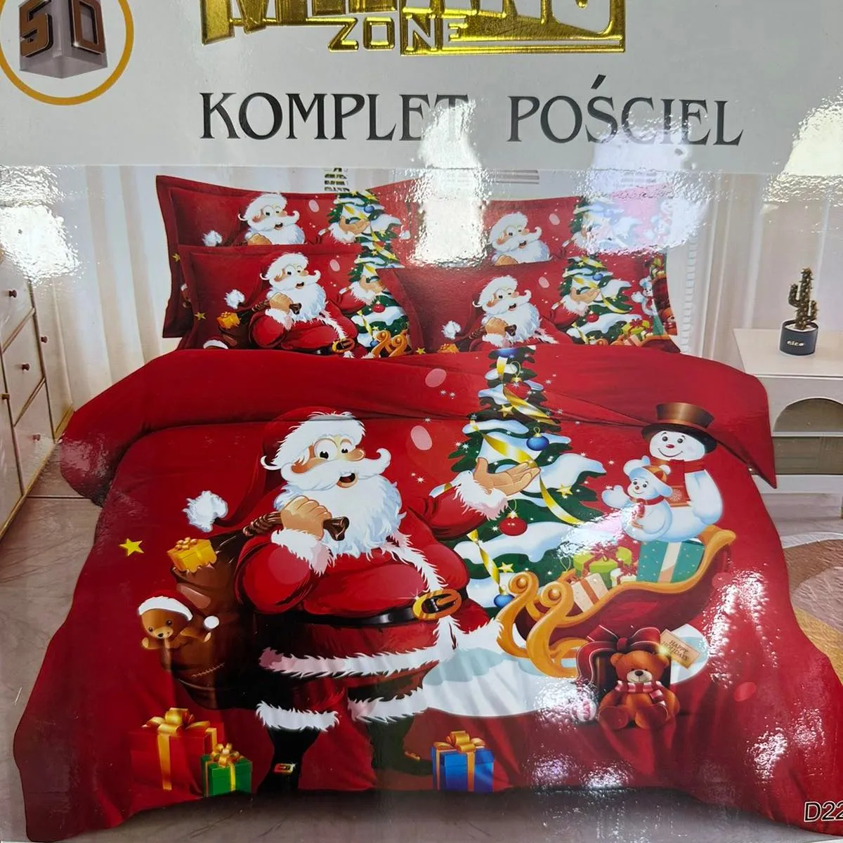 Komplet Pościel Milano Zone 200/220 3cz Santa Czerwony