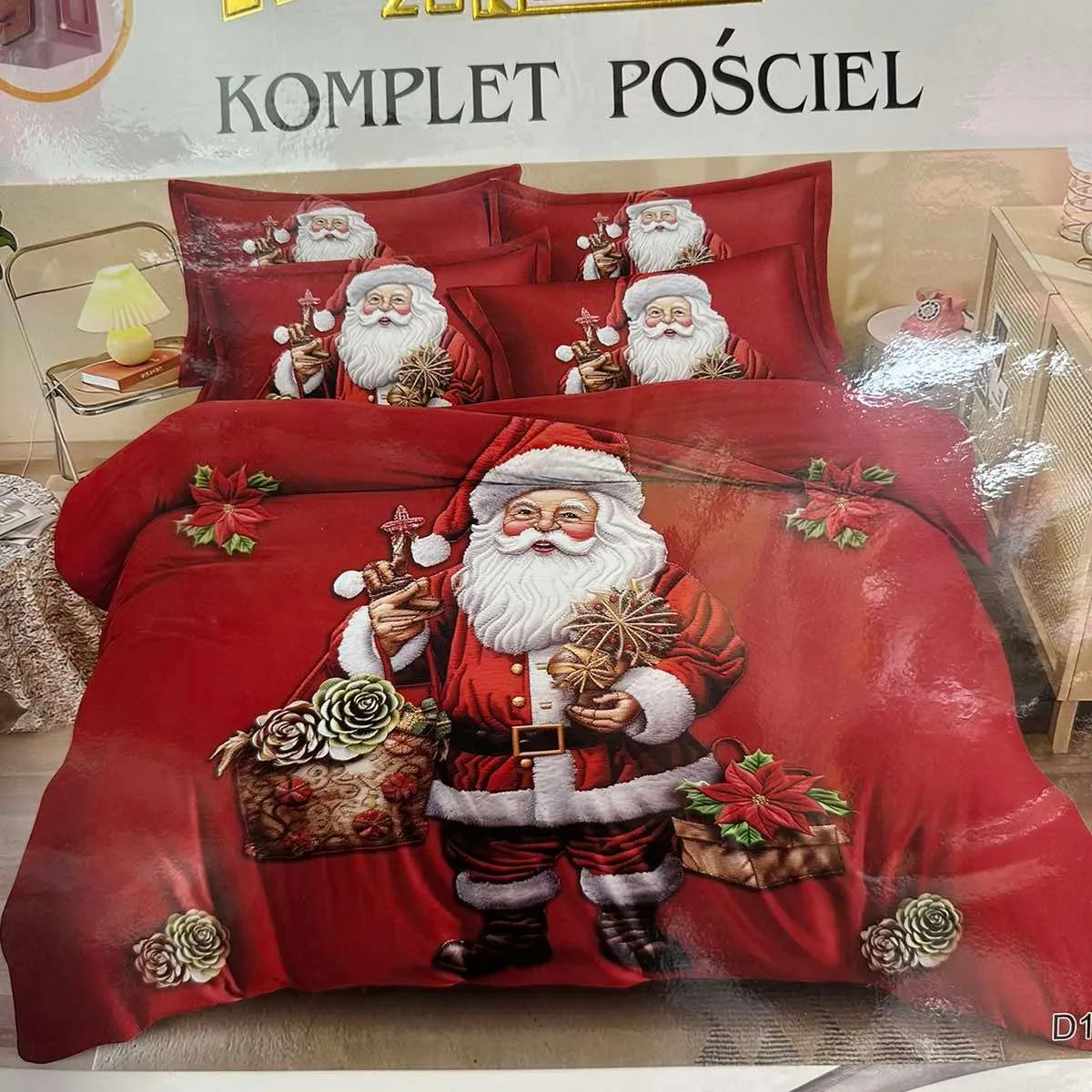 Komplet Pościel Milano 200/220 3cz Święty Mikołaj