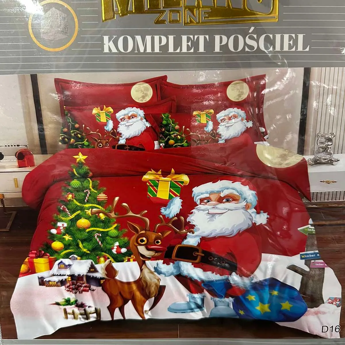 Komplet Pościeli Milano 160/200 Święta Santa Claus