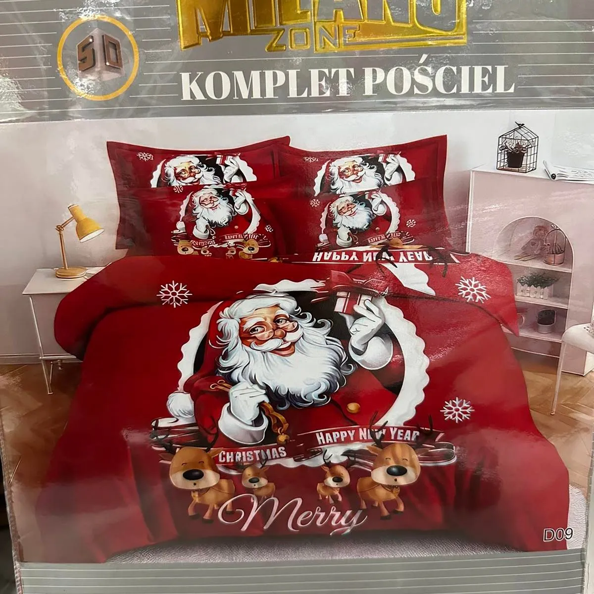 Komplet Pościel 160/200 Milano Santa Claus Merry Christmas