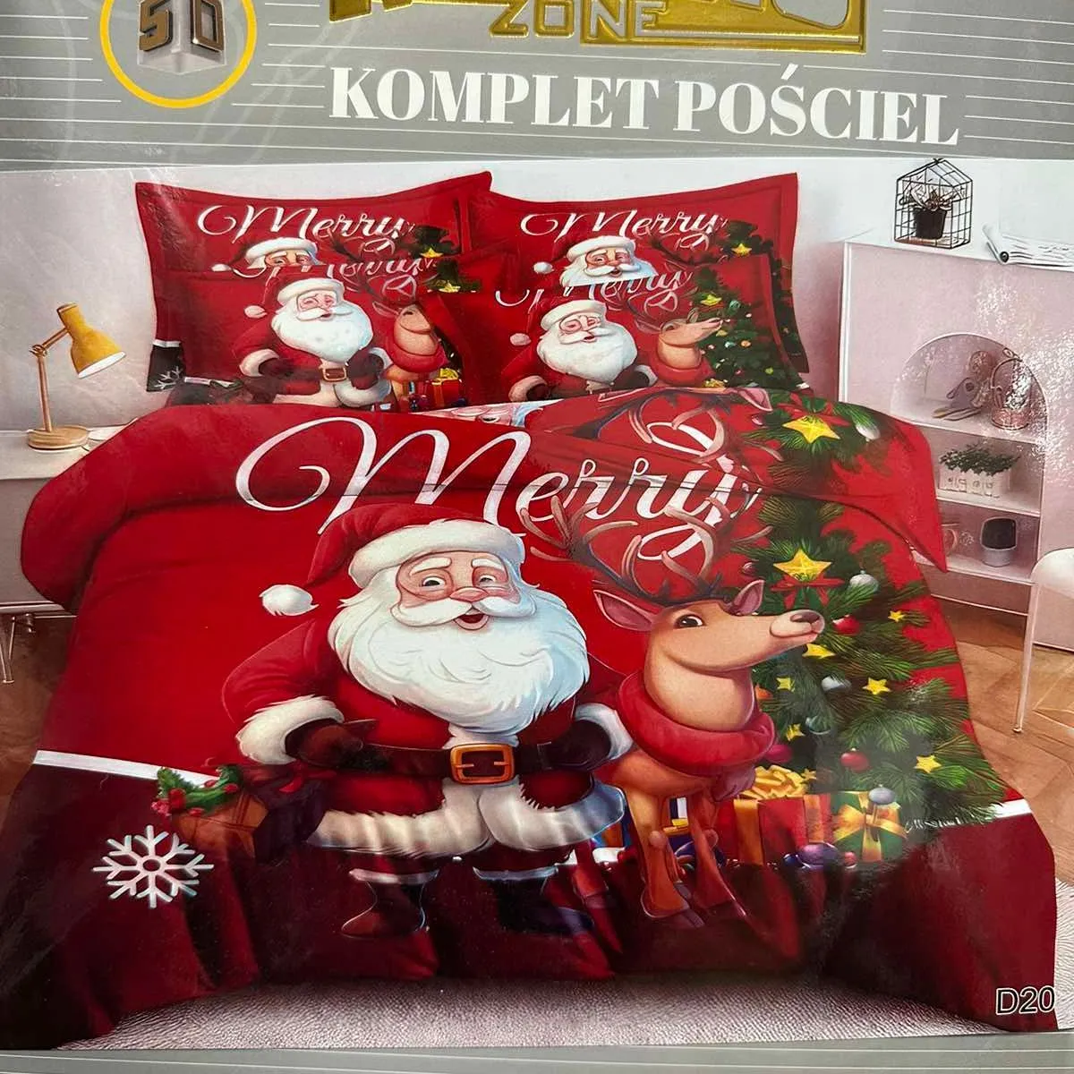 Komplet Pościeli 160/200 Milano 3D Merry Christmas