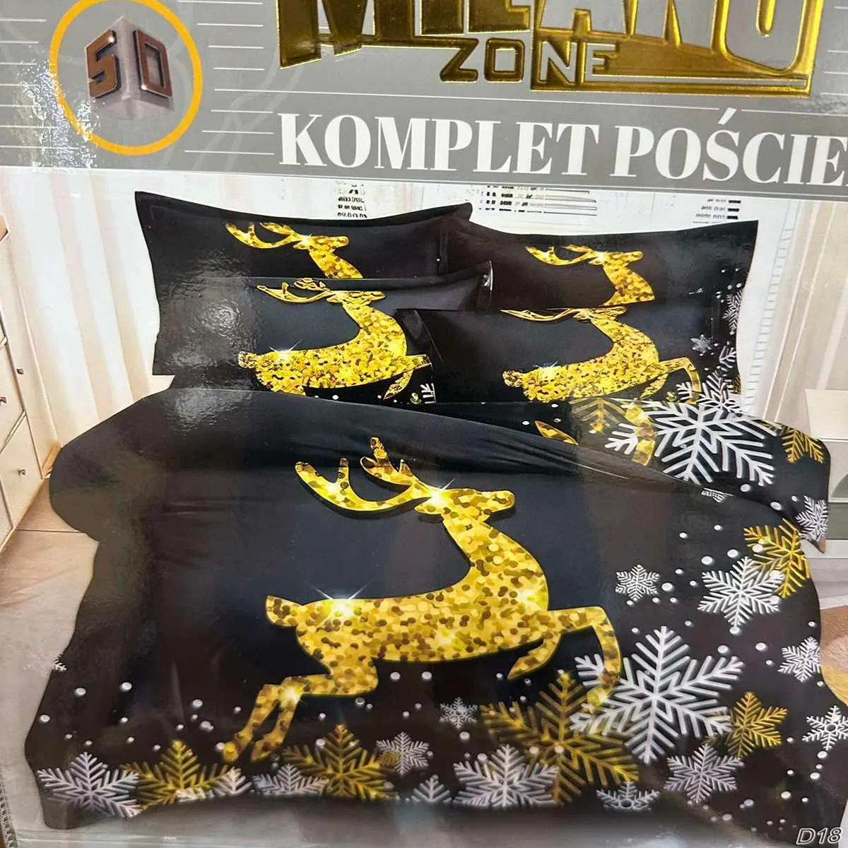 Komplet pościeli Milano 160/200 z reniferem 50 szt