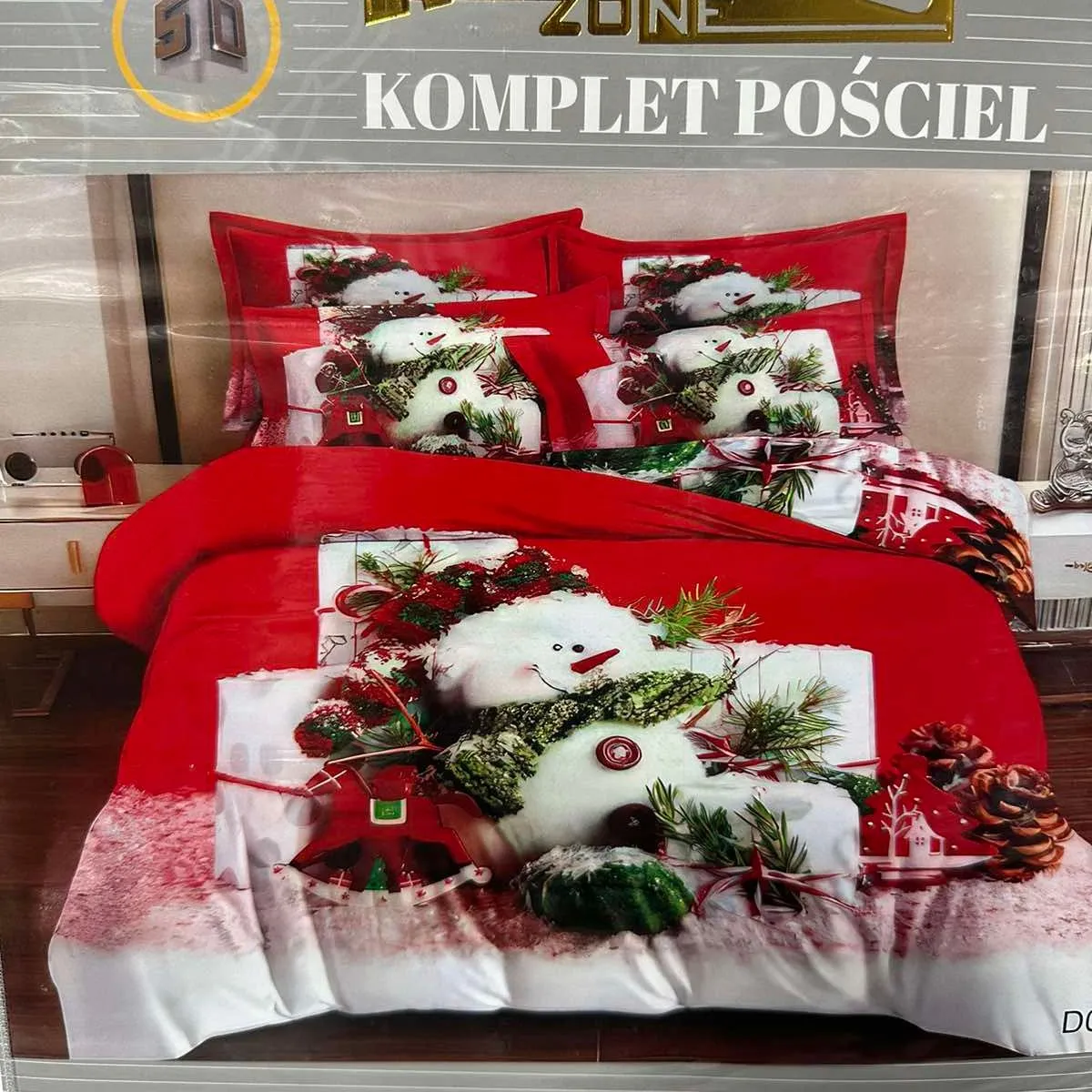 Komplet pościeli Milano 160/200 świąteczny śnieg