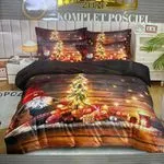 Komplet pościeli Milano 160/200 świąteczny gnomy drzewka