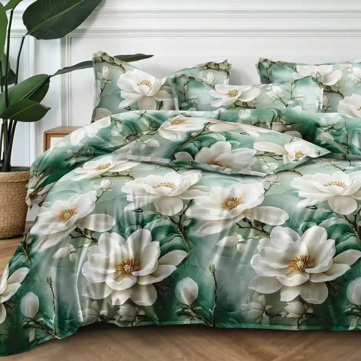Komplet Pościel 3CZ 200/220 Magnolie Mięta
