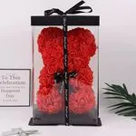Prezent Pudełko Miś Róża 25cm Czerwony