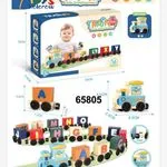 Pociąg z klockami literkami Train Fun 7TOYS 16 elementów
