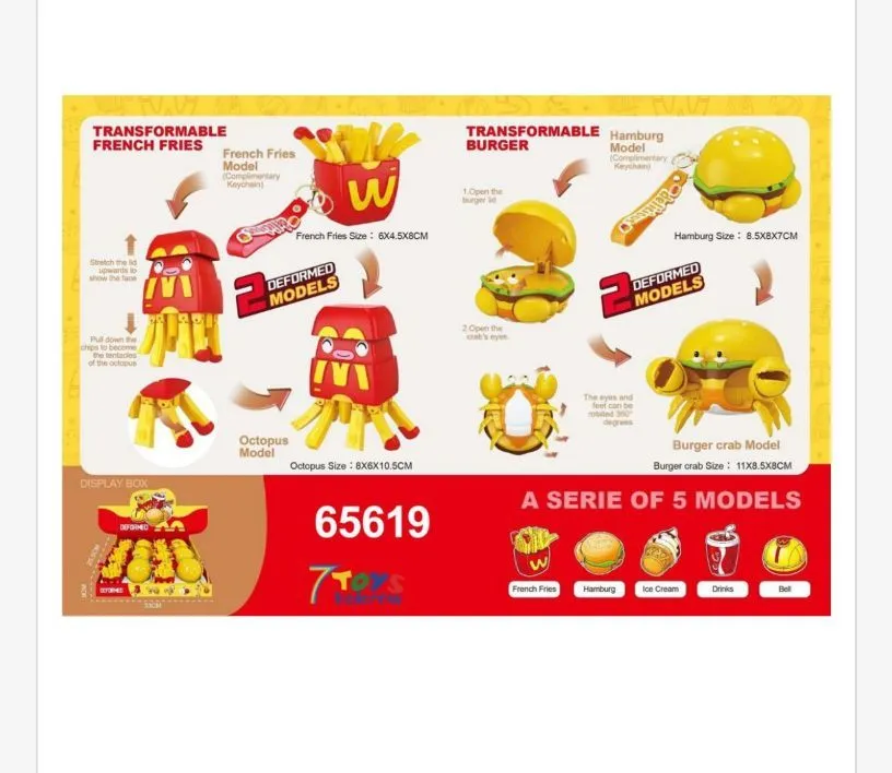 Zabawka Transformable Burger 6x5cm Seria 5 Modeli