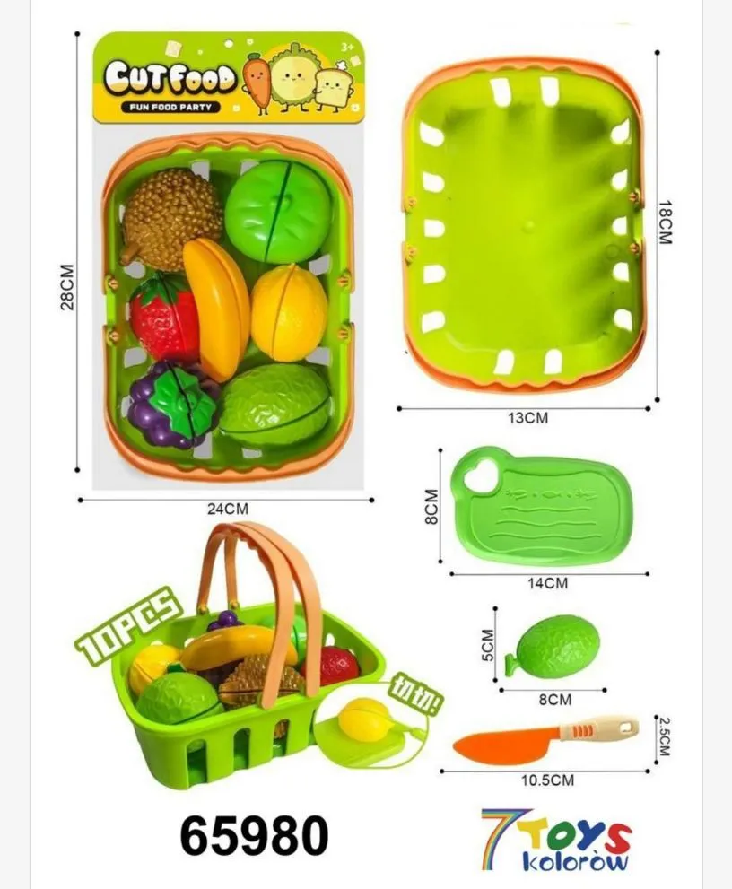 Zestaw zabawek Cut Food - koszyk z owocami i warzywami