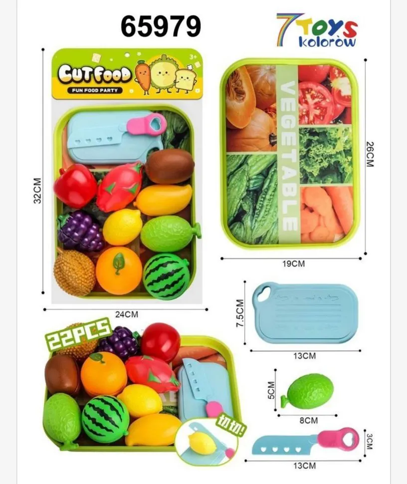 Zestaw zabawek Cut Food 22 PCS owoce warzywa