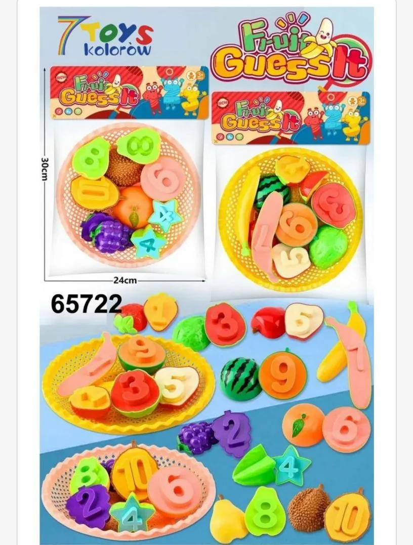 Zabawka edukacyjna Fruit Guess It z cyframi i owocami