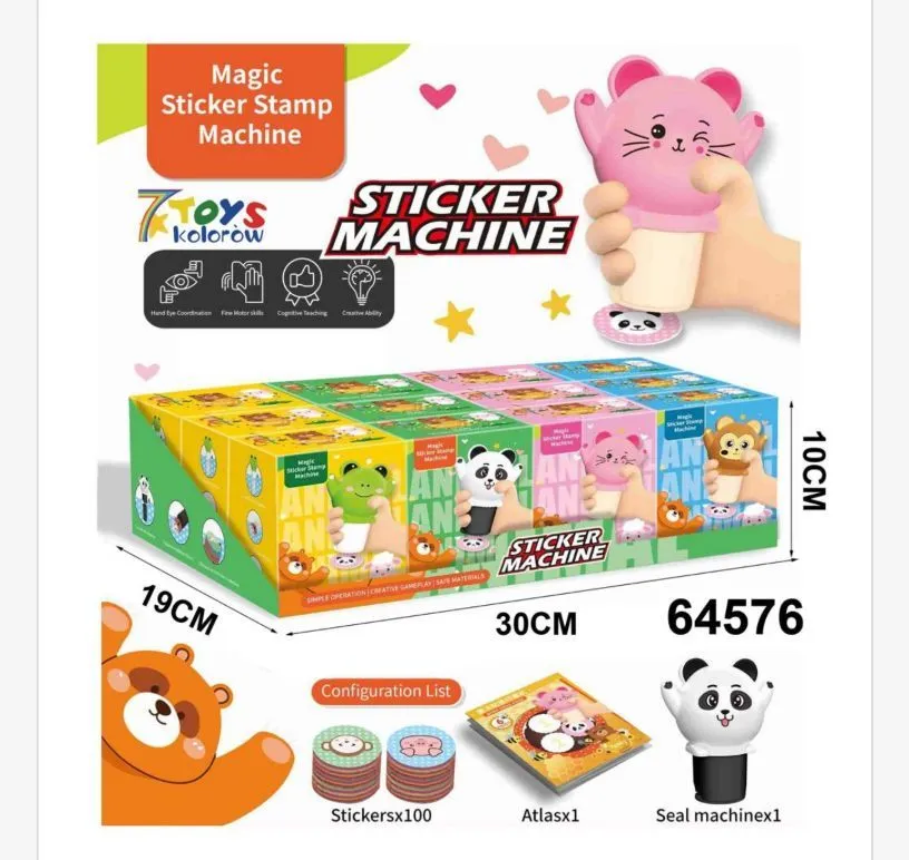 Zabawka Pieczątka Sticker Machine Magic 7 Toys 19x10x30cm