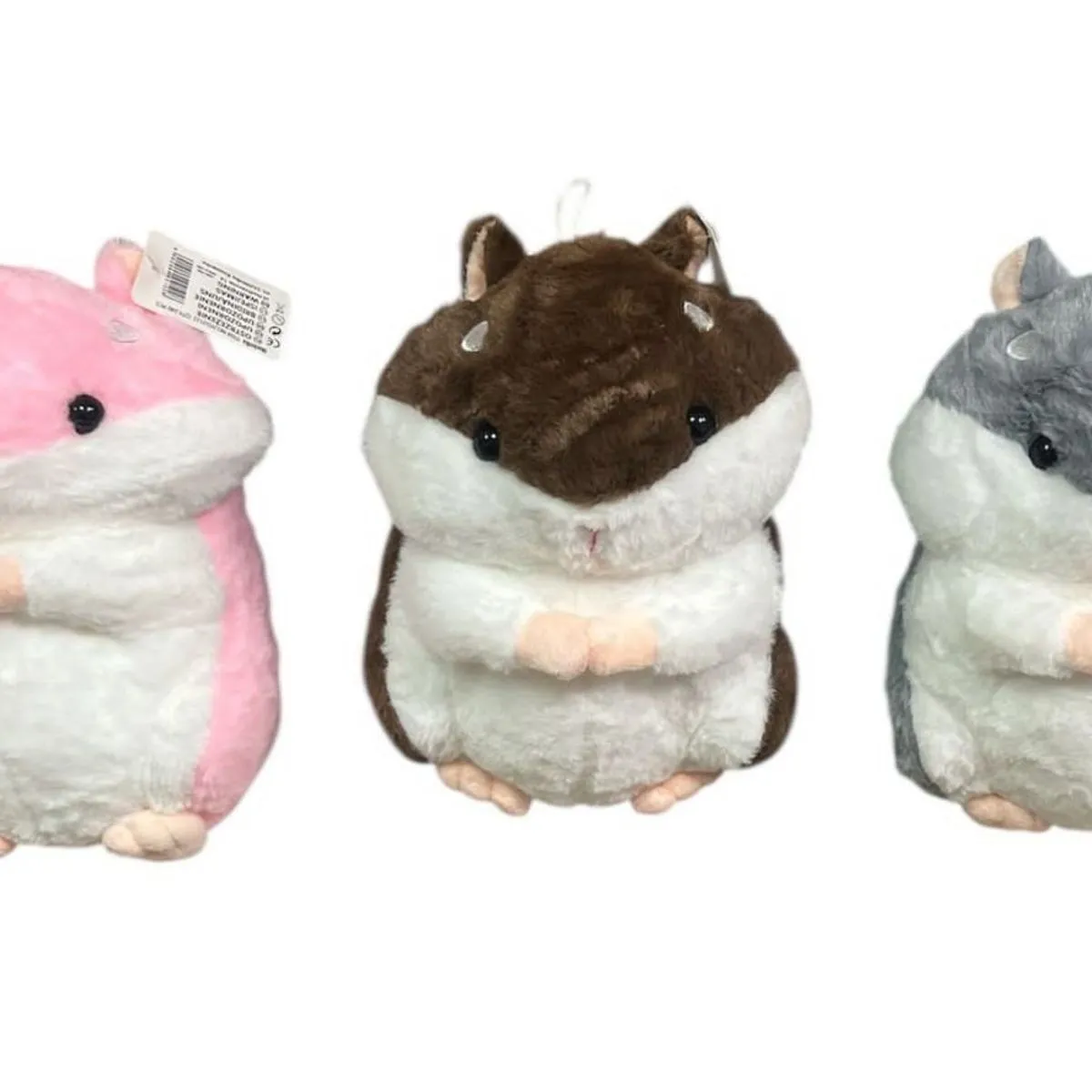 Maskotka pluszowa hamster 3 szt. różowy brązowy szary