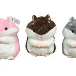 Maskotka pluszowa hamster 3 szt. różowy brązowy szary