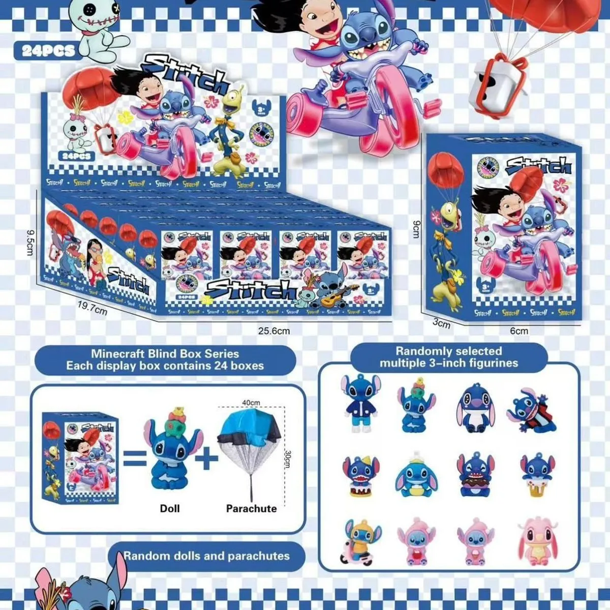 Figurki Stitch Blind Box Series 5cm - 24 szt display