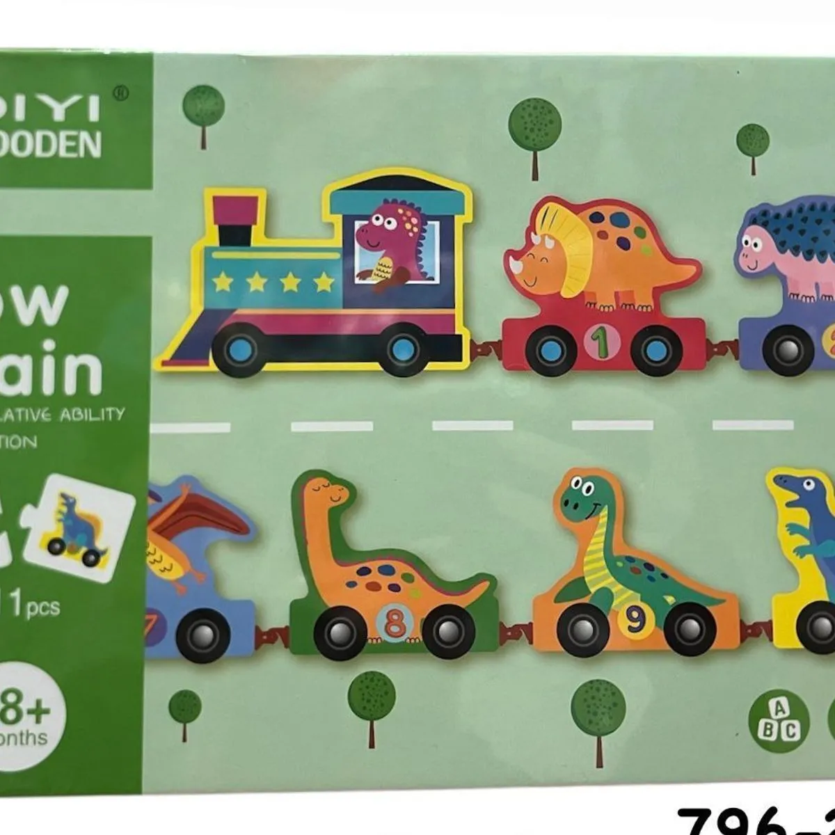 Zabawka drewniana Tow Train pociąg z dinozaurami 18+ miesięcy