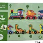 Zabawka drewniana Tow Train pociąg z dinozaurami 18+ miesięcy