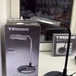 Lampka biurkowa Tiross TS-118 srebrna z elastycznym ramieniem