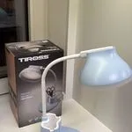 Lampka biurkowa Tiross z giętkim ramieniem niebieska