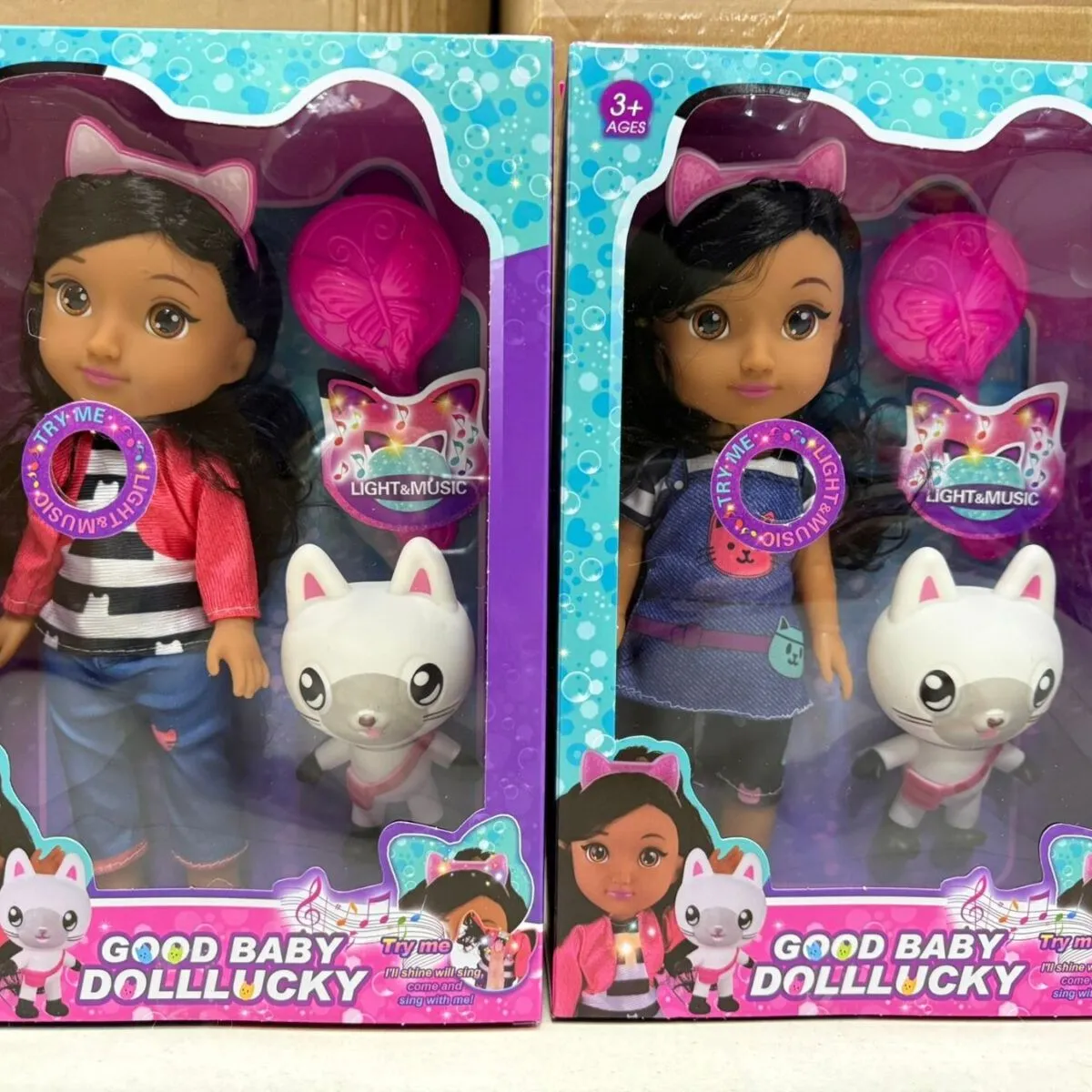 Zabawka Lalka Doll Lucky Good Baby z kotkiem