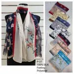 Szaliki damskie jedwabne P-37 100% Silk, 12 szt