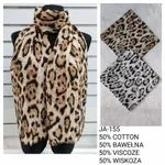 Szaliki damskie leopard wzór 50% bawełna 50% wiskoza JA-155